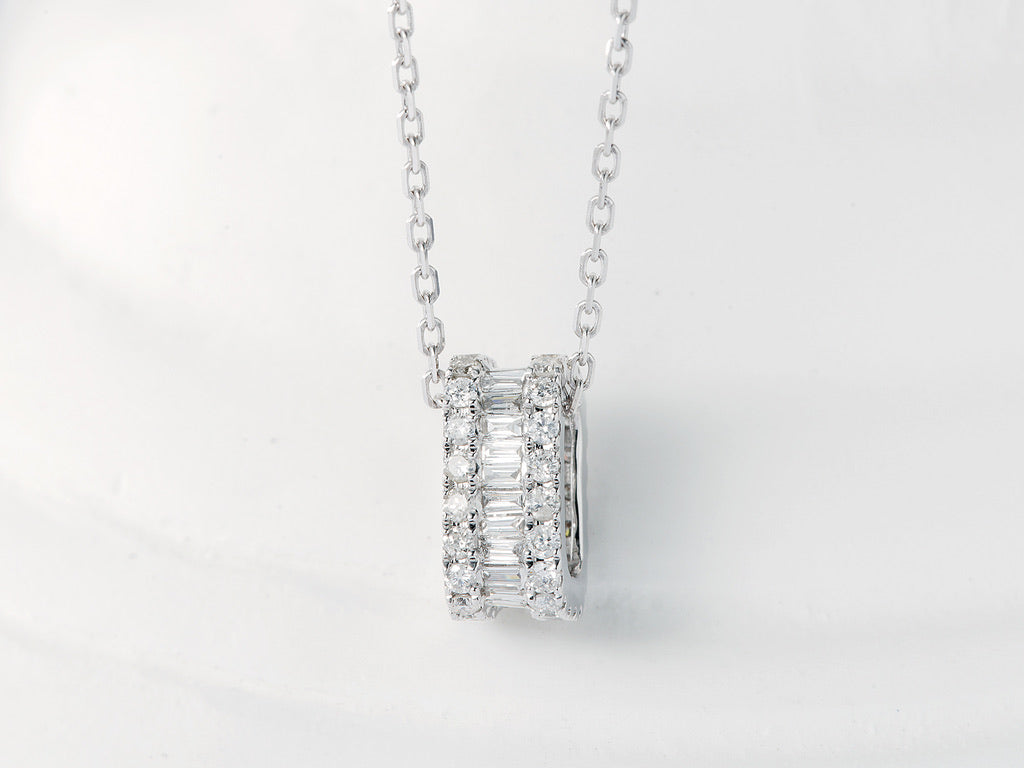 18K Diamond Rectangle Necklace