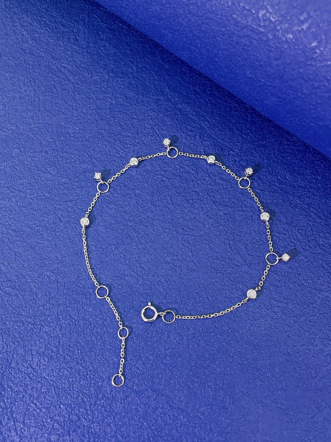 18K Gold Diamond Bubble Bracelet