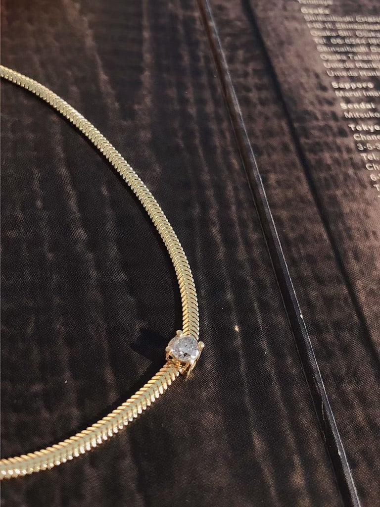 18K Gold Diamond Flat Bracelet