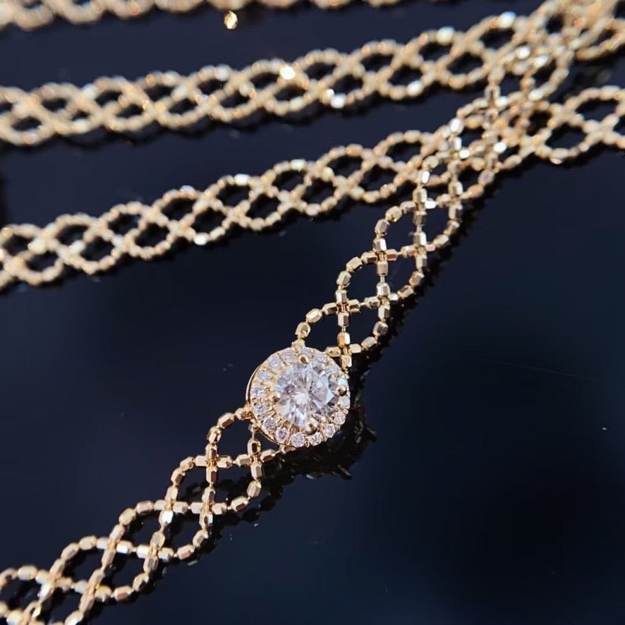 18K Gold Diamond Netting Bracelet