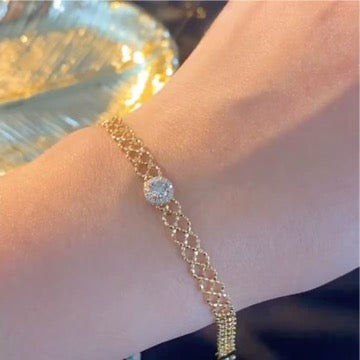 18K Gold Diamond Netting Bracelet