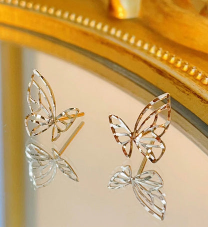 18K Gold Butterfly Earring