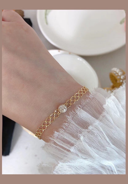 18K Gold Diamond Netting Bracelet