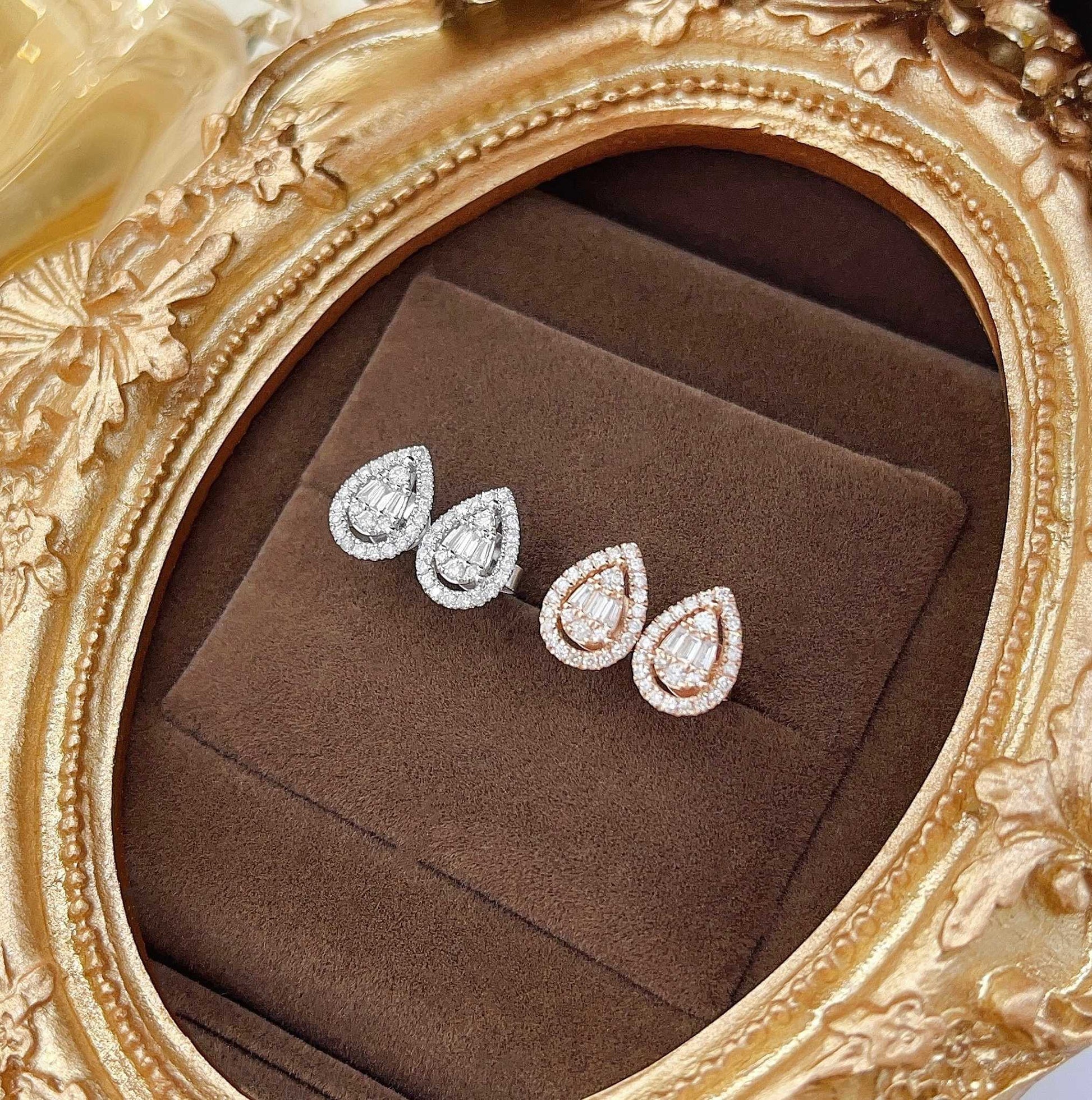 18K Diamond Water Drop Earring