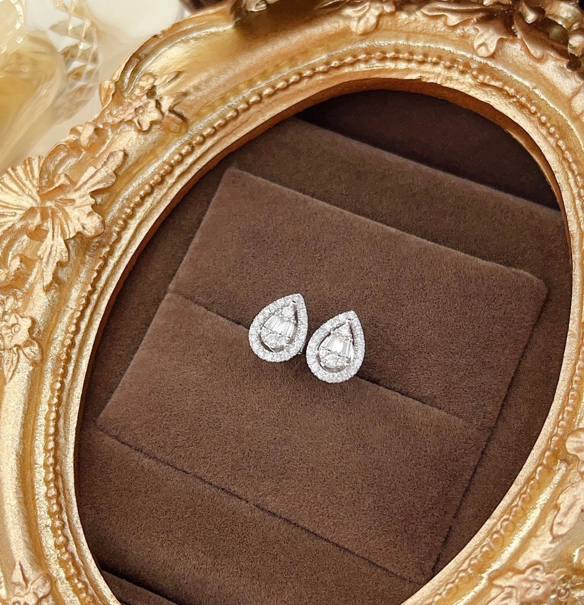 18K Diamond Water Drop Earring