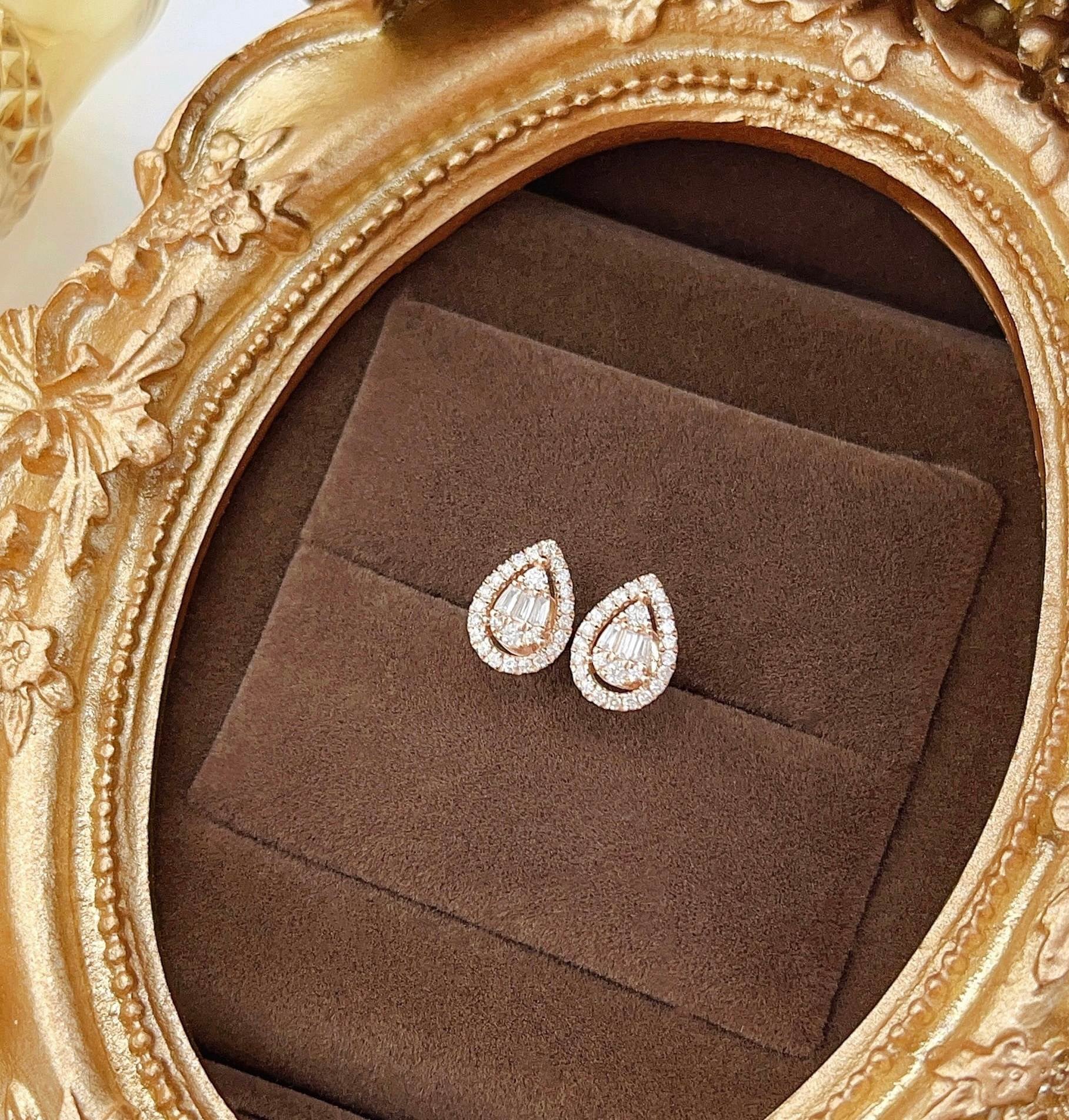 18K Diamond Water Drop Earring