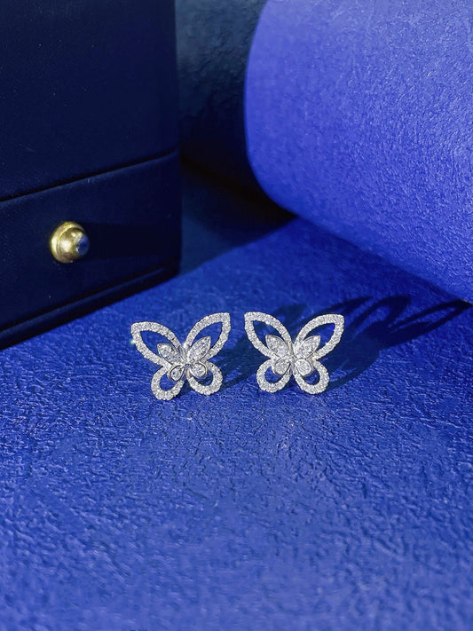 18K Diamond Butterfly Earring