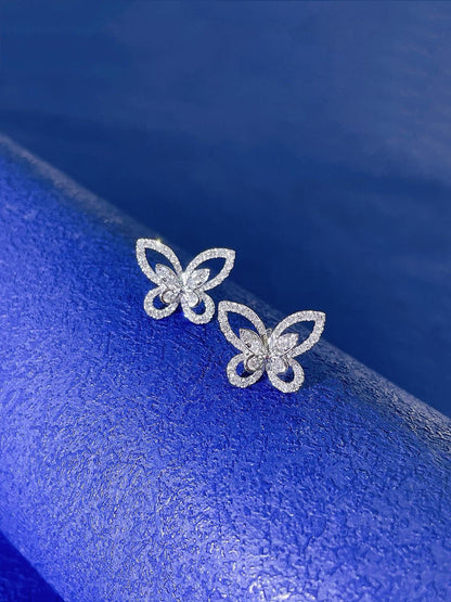 18K Diamond Butterfly Earring