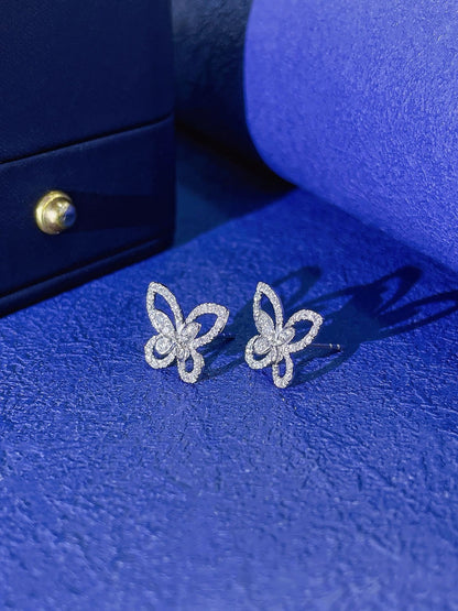 18K Diamond Butterfly Earring