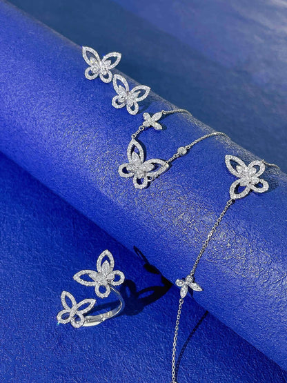 18K Diamond Butterfly Earring