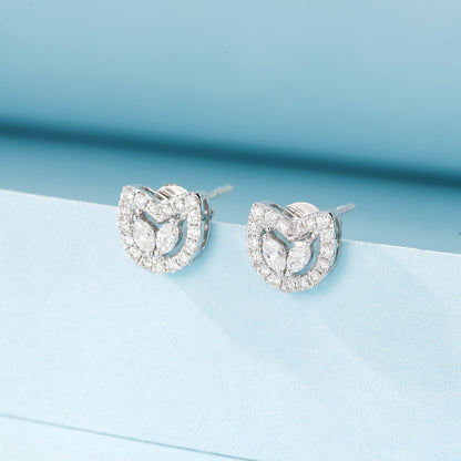 18K Diamond Earring Cat