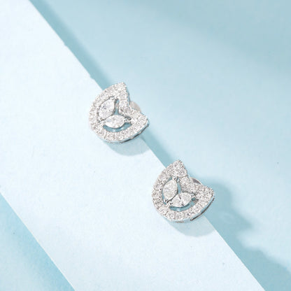 18K Diamond Earring Cat