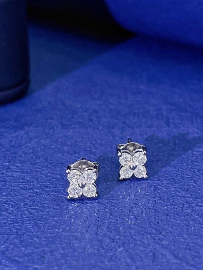 18K Diamond Four-Leaf Earring