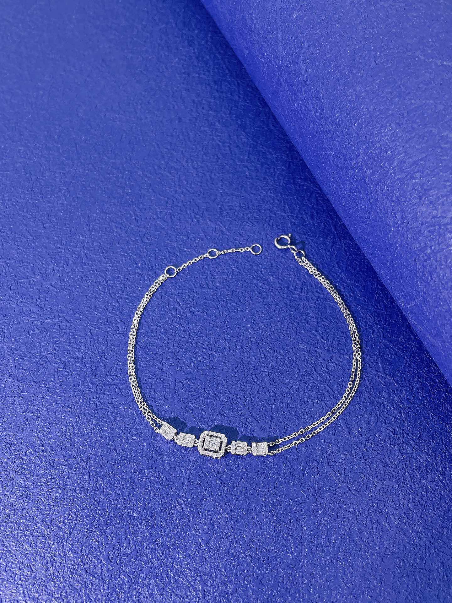 18K Gold Diamond Sugar Cube Bracelet