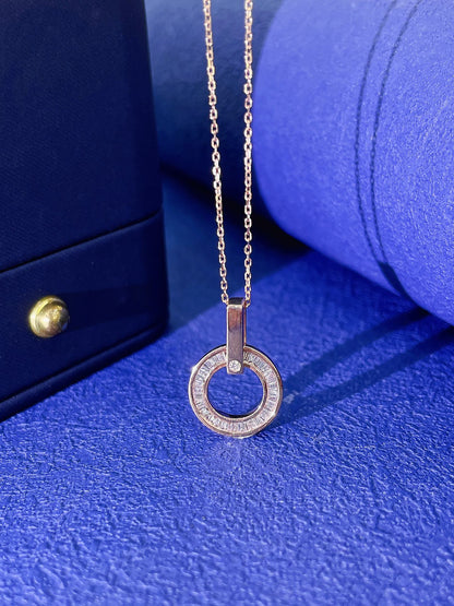 18K Diamond Circle Necklace