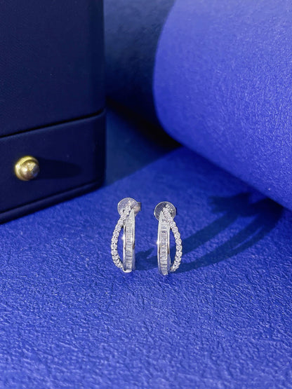 18K Diamond Loop Earring