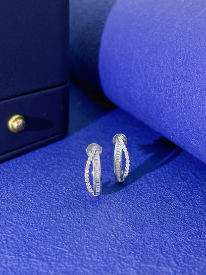 18K Diamond Loop Earring