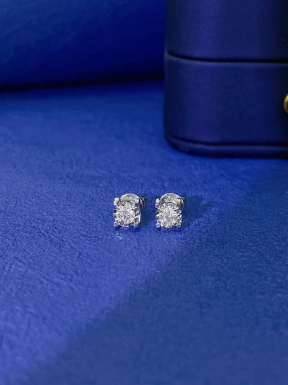 18K Diamond Prong Setting Stud Earring