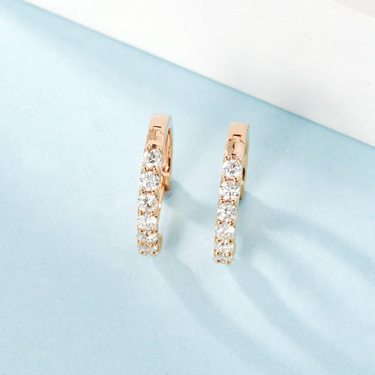 18K Diamond Hoop Earring