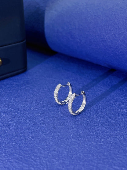 18K Diamond Hoop Earring