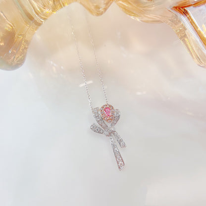 18K Pink Diamond Ribbon Necklace