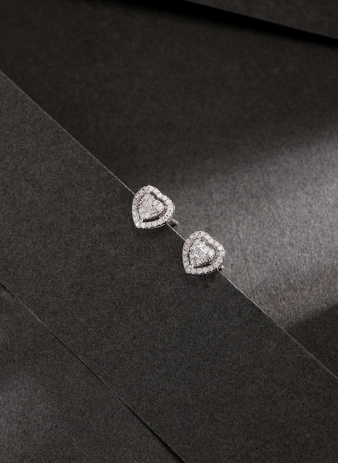 18K Diamond Big Heart Earring