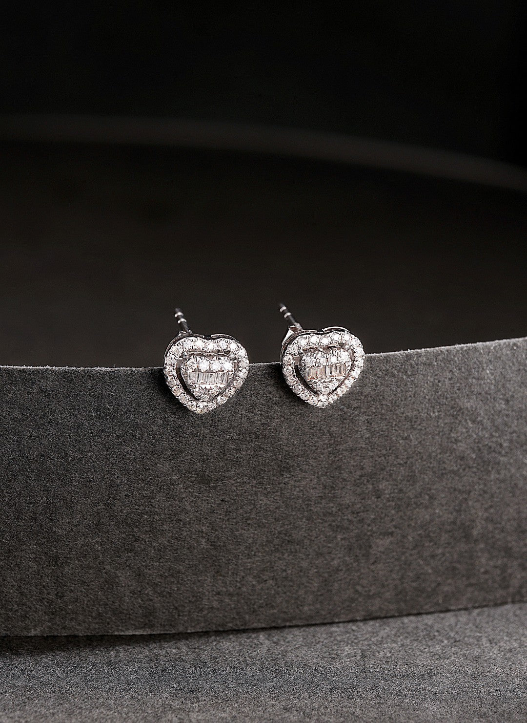 18K Diamond Big Heart Earring