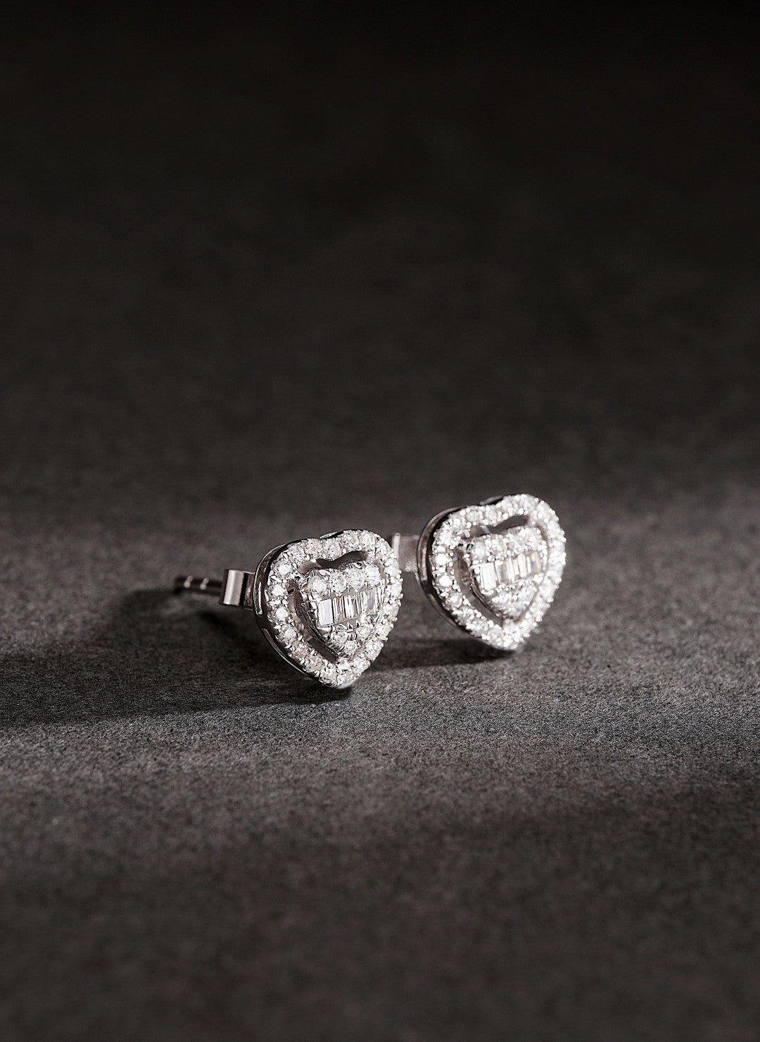 18K Diamond Big Heart Earring