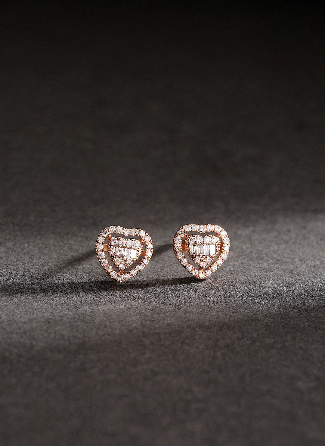 18K Diamond Big Heart Earring