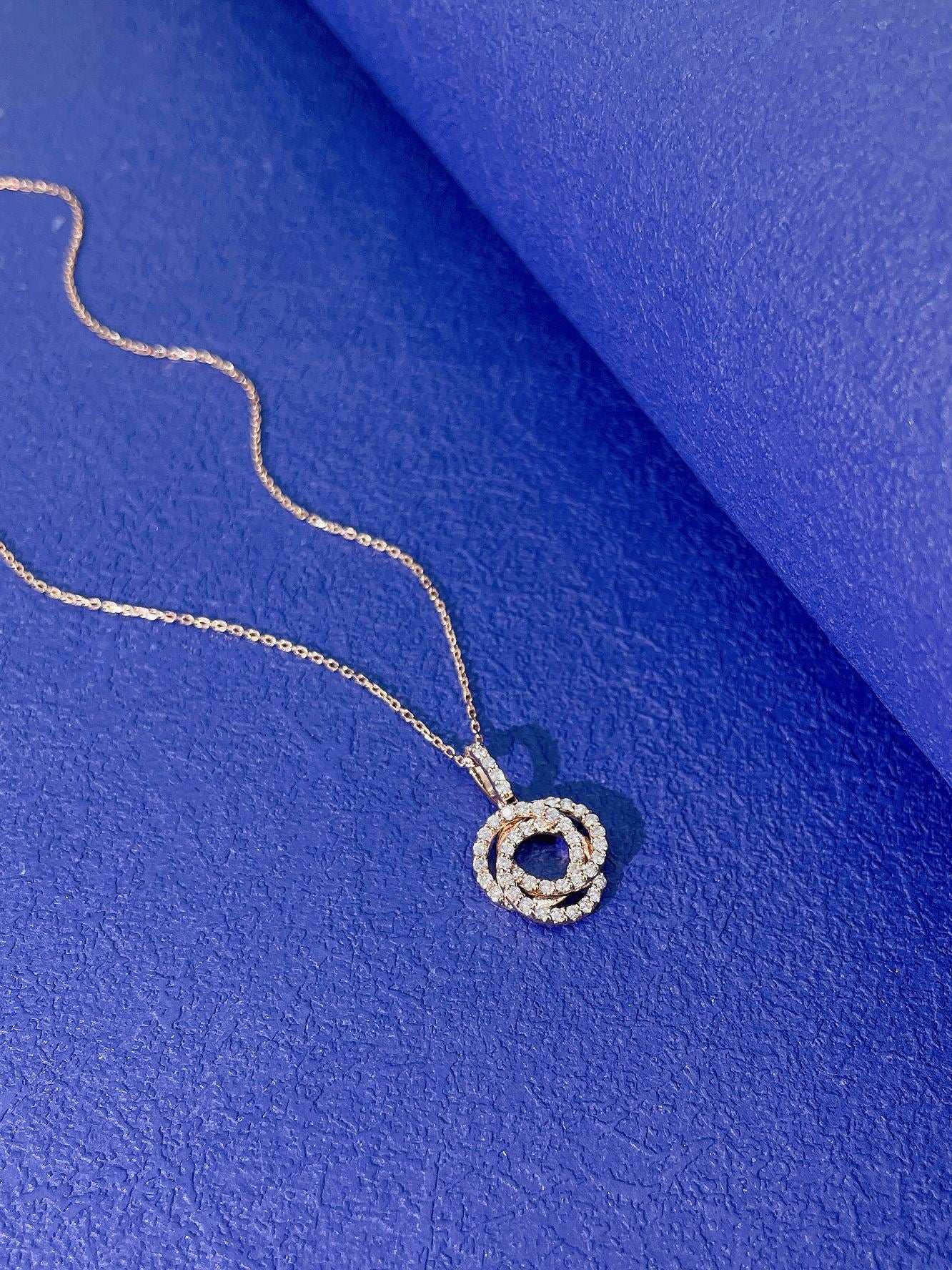 18K Diamond Three Ring Necklace