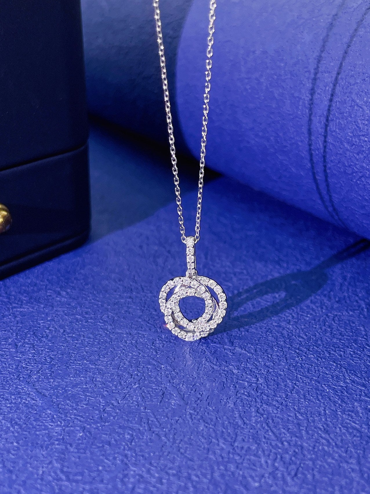 18K Diamond Three Ring Necklace