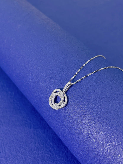 18K Diamond Three Ring Necklace