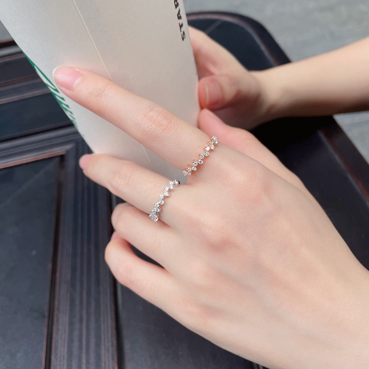 18K Diamond Curve Ring