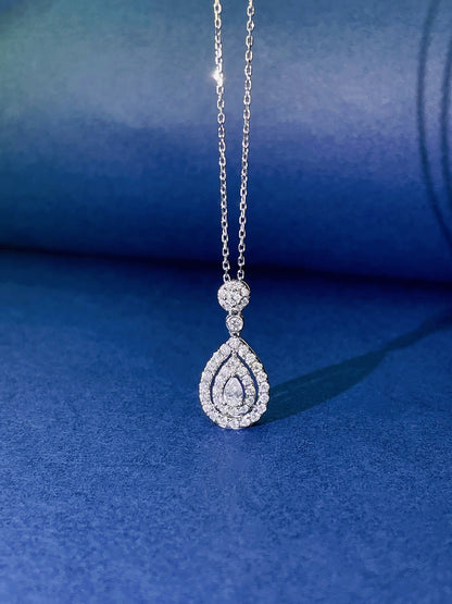 18K Diamond Water Drop Necklace