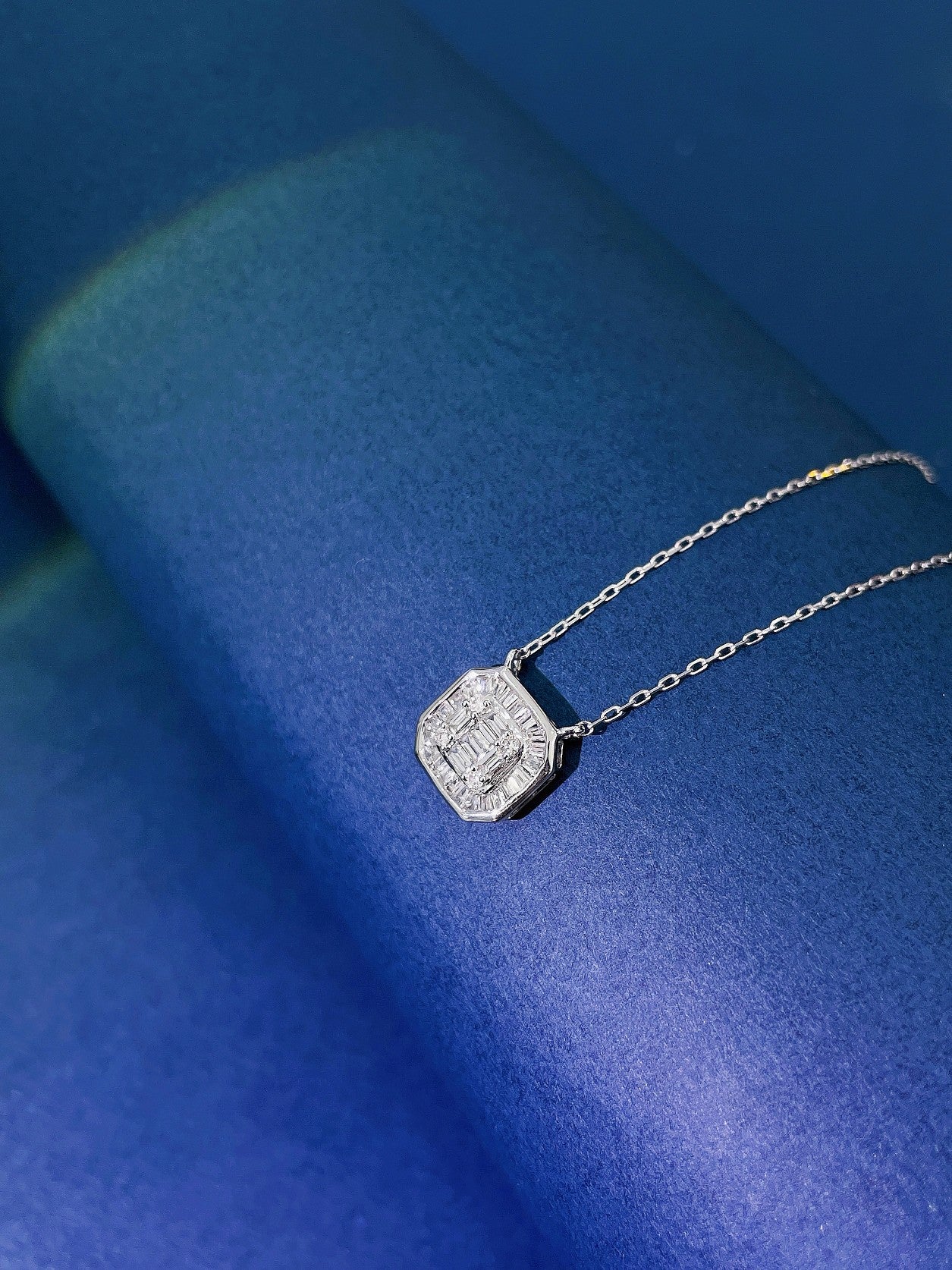 18K Diamond Square Necklace