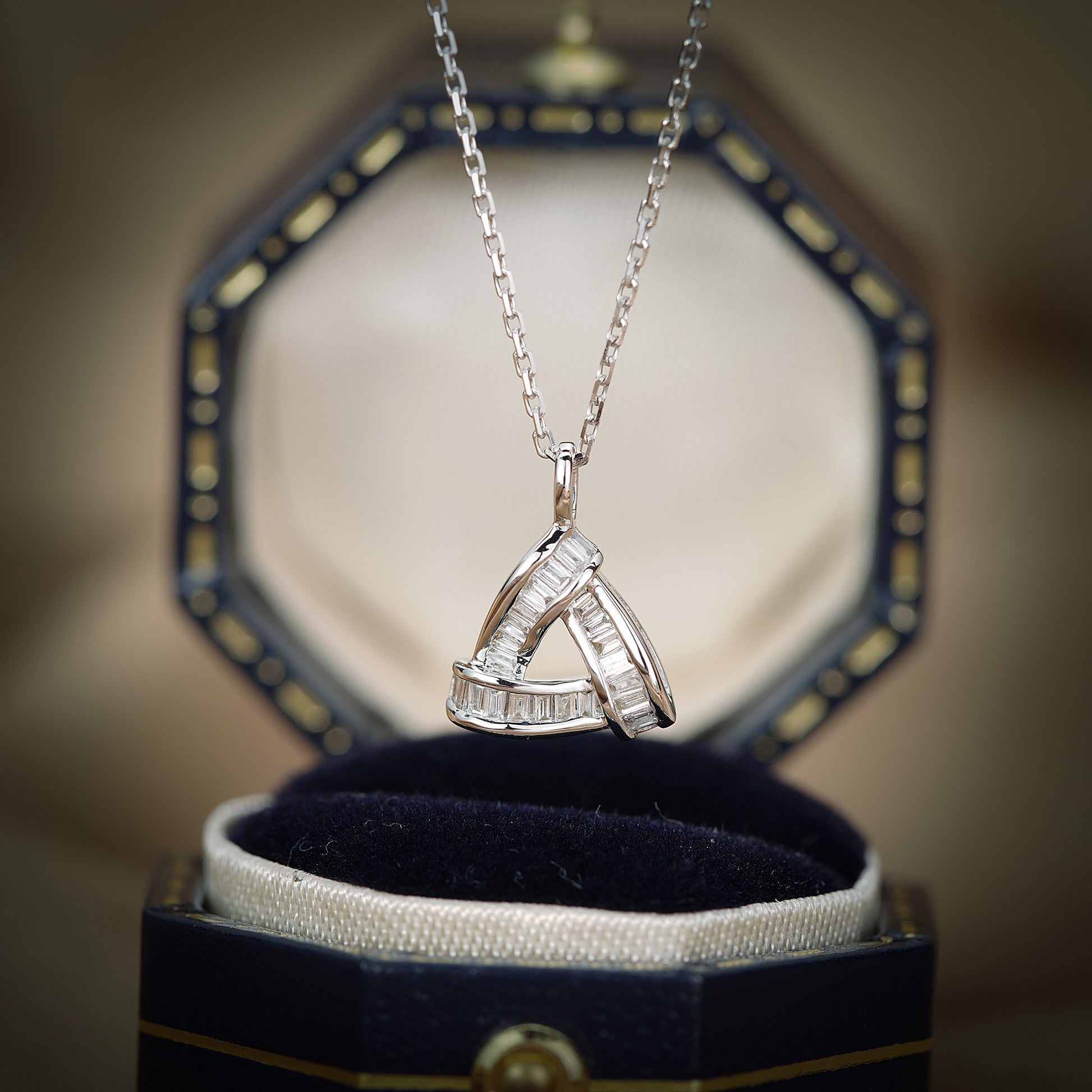 18K Diamond Triangle Necklace