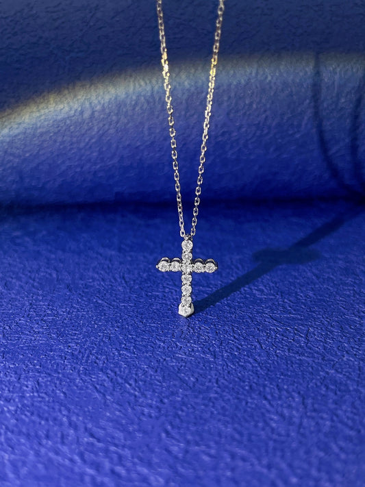 18K Diamond Cross Necklace