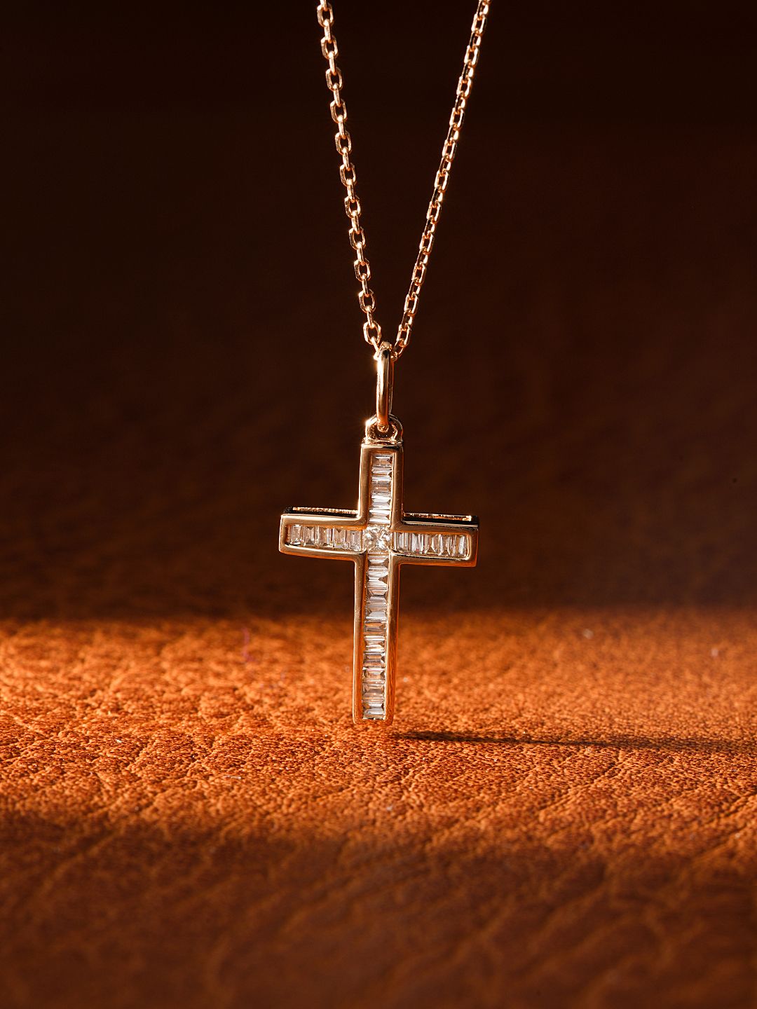 18K Diamond Cross Necklace