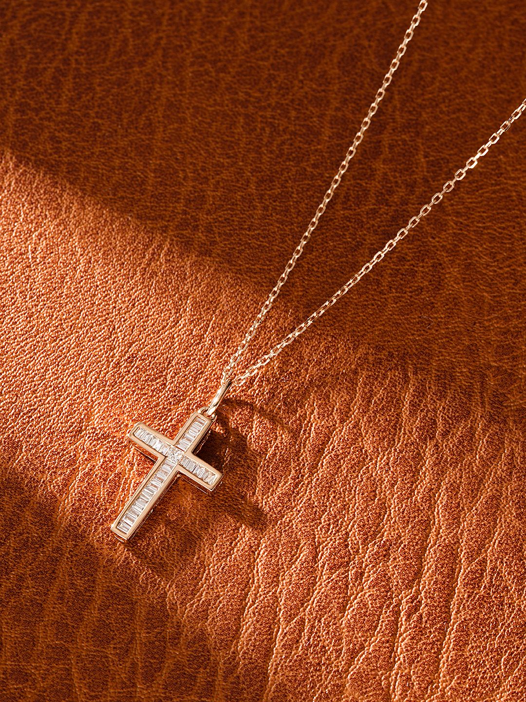 18K Diamond Cross Necklace