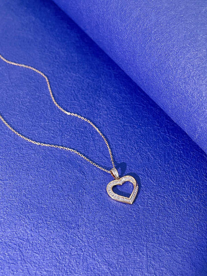 18K Diamond Heart Necklace