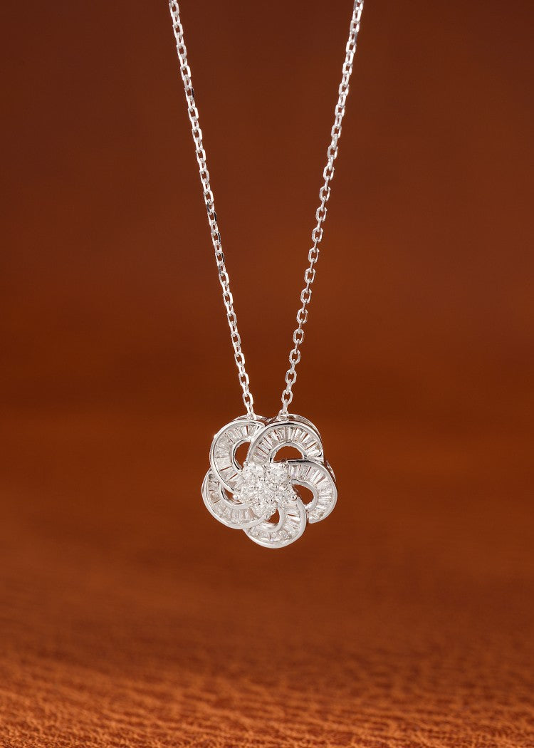 18K Diamond Flower Necklace