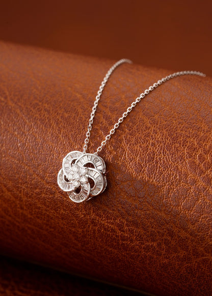 18K Diamond Flower Necklace