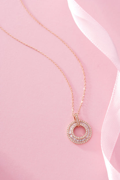 18K Diamond Circle Necklace