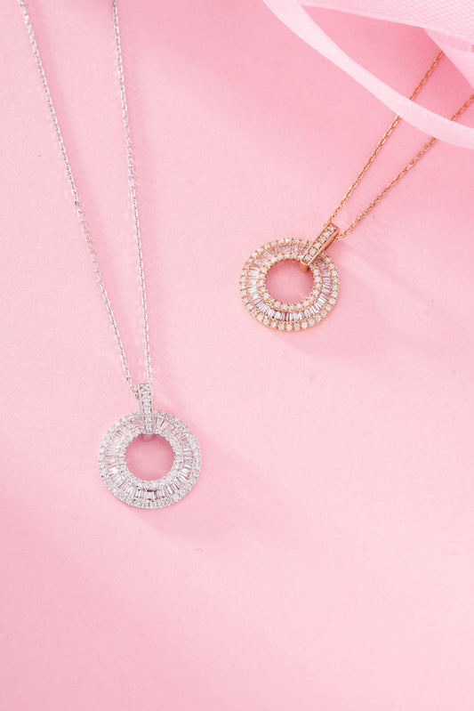 18K Diamond Circle Necklace