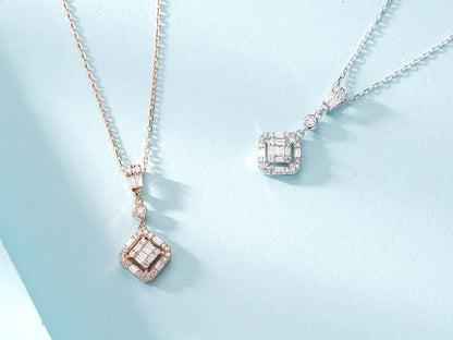 18K Diamond Rhombus Necklace