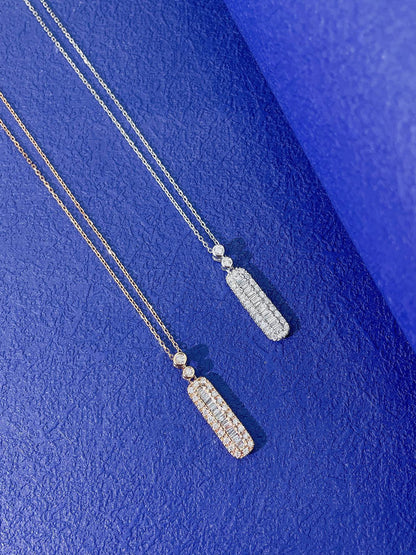 18K Diamond Stick Necklace