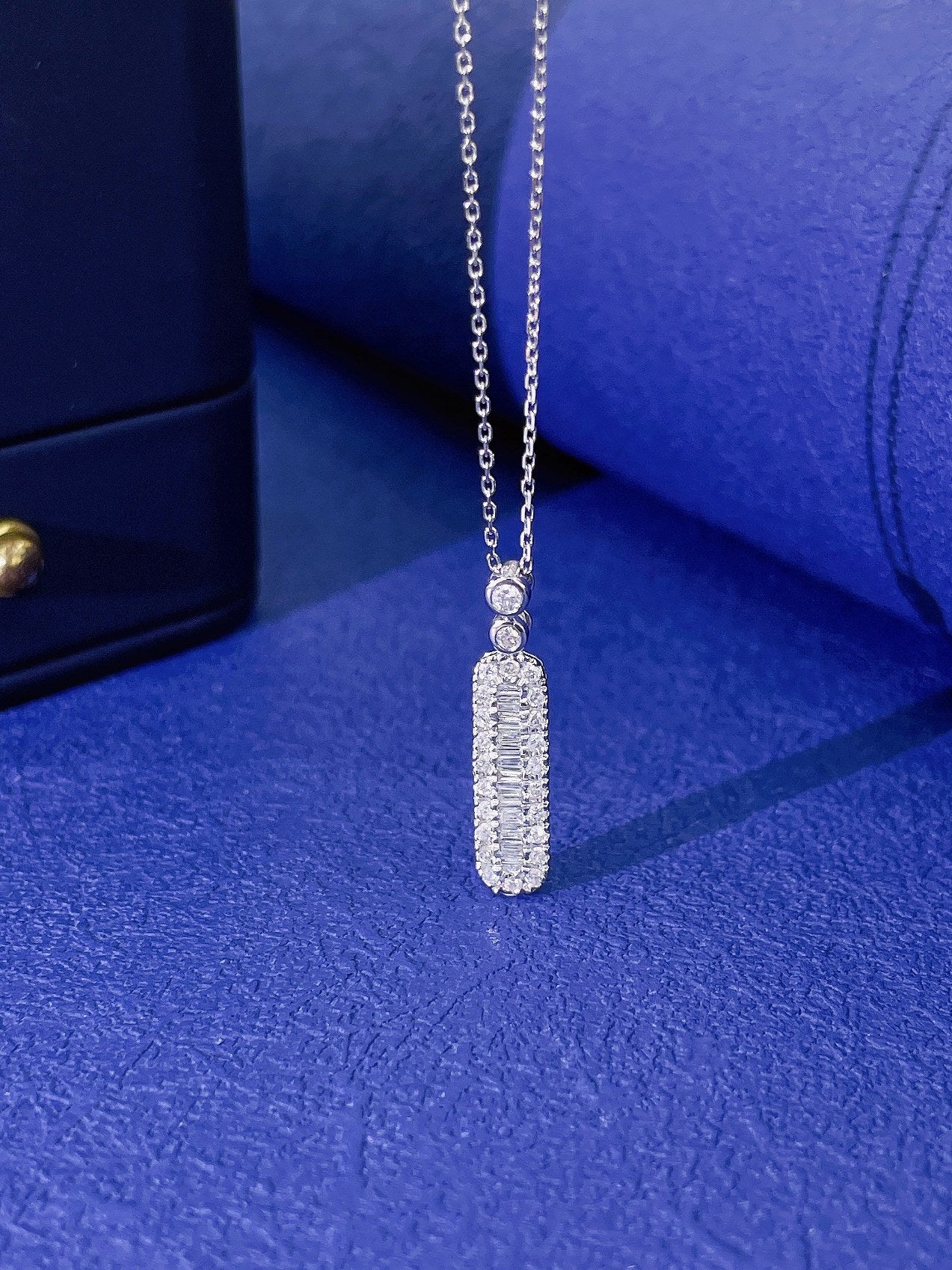 18K Diamond Stick Necklace