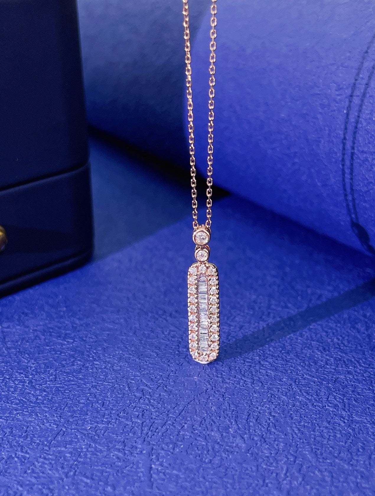 18K Diamond Stick Necklace