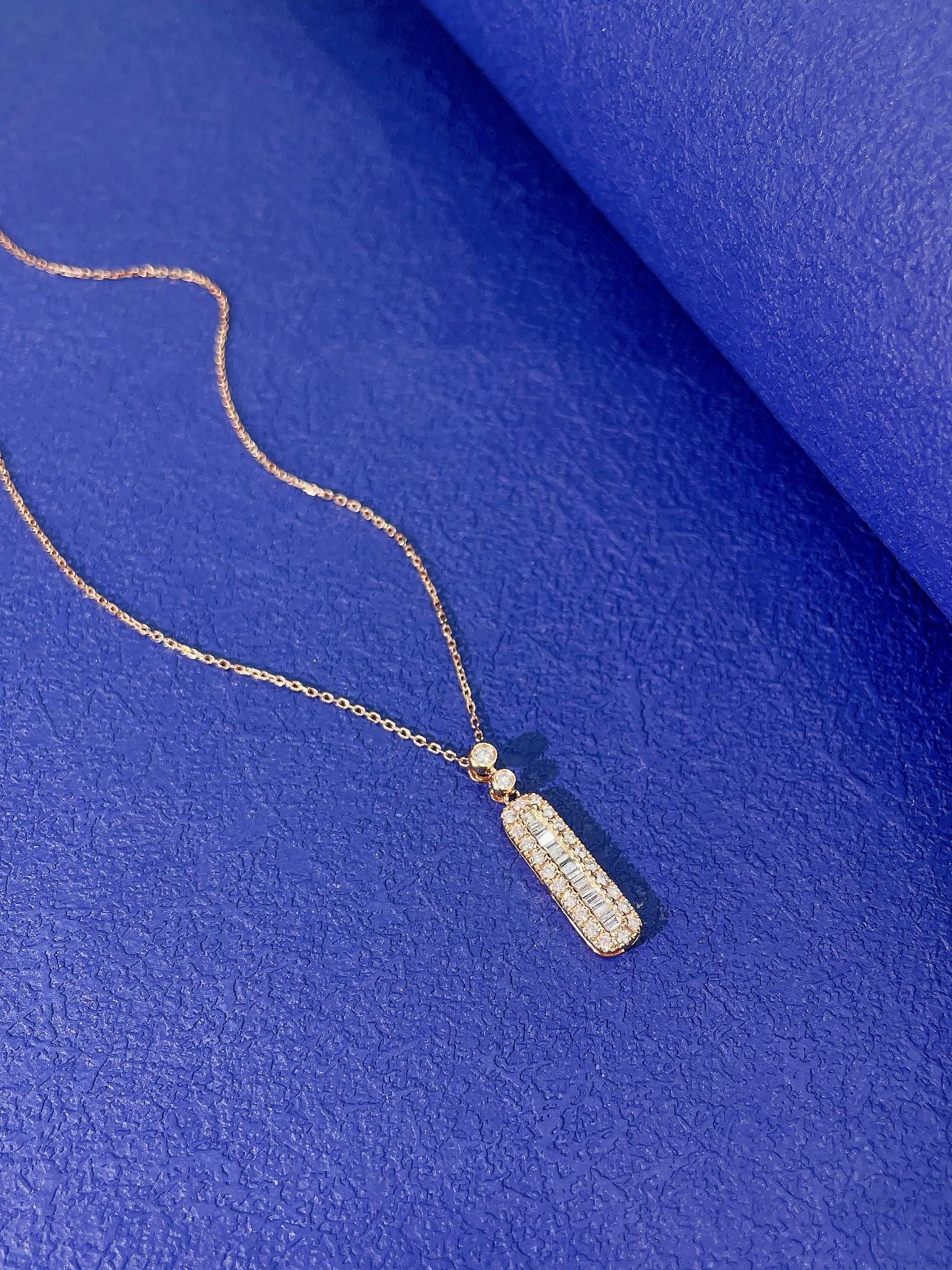 18K Diamond Stick Necklace