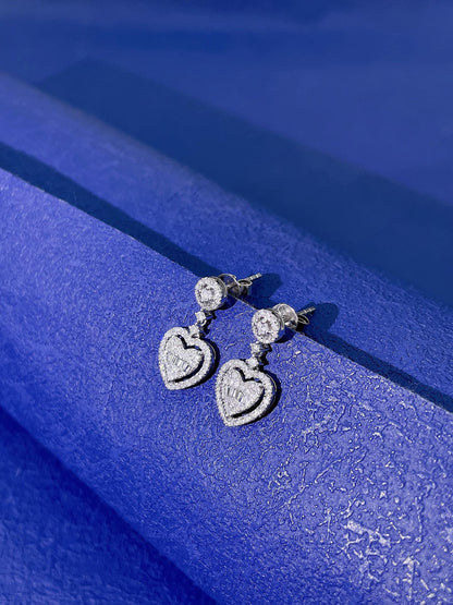 18K Diamond Heart Earring